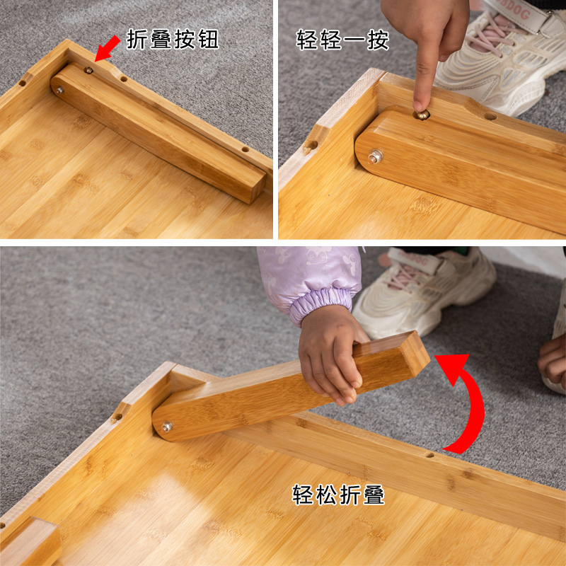 可折叠炕桌楠竹榻榻米桌正方形餐桌饭桌小茶几方桌床上矮桌子实木