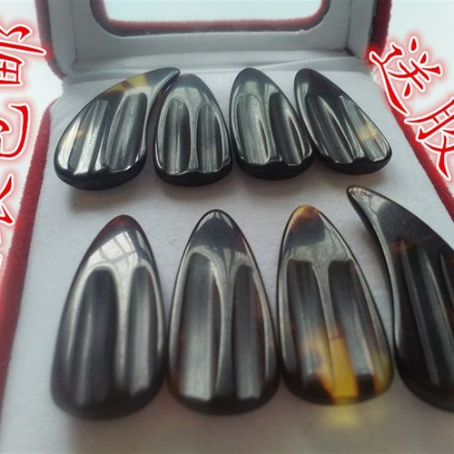 高档材质纯手工打磨双槽双棱专业演奏古筝指甲成人儿童包邮送胶