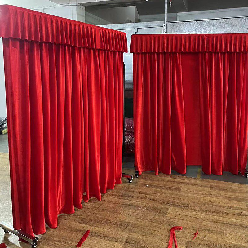 定制轨道揭幕布揭幕架导轨滑轮子窗帘式两边拉开揭幕揭牌匾红绒布