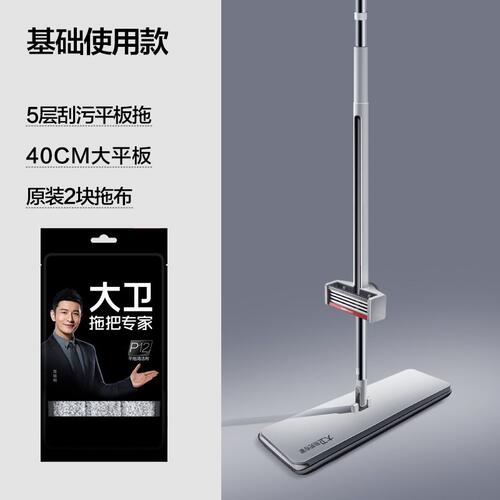 大卫拖把免手洗平板拖把干湿两用懒人升级款家用一拖净P12-