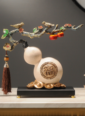 招财福鹿葫芦摆件轻奢高档客厅玄关电视柜酒柜工艺品乔迁新居礼品