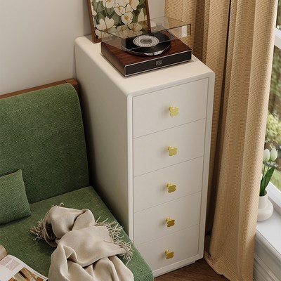 实木五斗柜极窄30cm宽客厅靠墙沙发边柜卧室夹缝柜白色简约储物柜