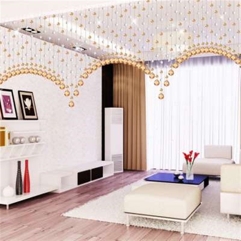 珠帘水晶客厅隔断帘子门帘玄关挂饰紫色餐厅过道新款家用免打孔