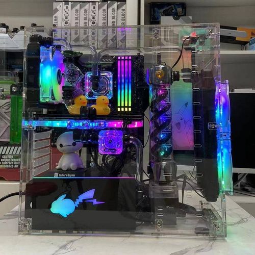 酷炫透明主机 电竞全景透明机箱分体式水冷电脑台式机 I7 3060