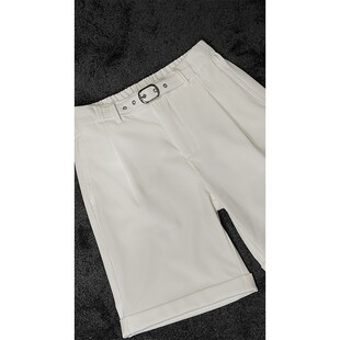 西裤 英伦风扣带宽松直筒气质百搭五分短款 新款 龙叨叨夏季