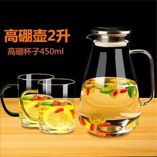 放冰箱冷水壶夏天凉水壶老式食品级凉白开容器玻璃冰水壶柠檬水壶