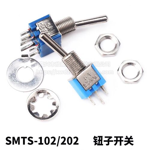 SMTS-102/202 蓝色钮子 拨动开关3脚2档 微型 二档 5MM钮子开关