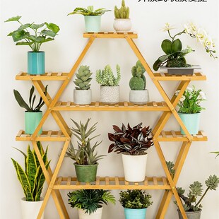 阳台创意客厅置物架现代简约户外多层阶梯式 多肉绿萝防腐实木花架