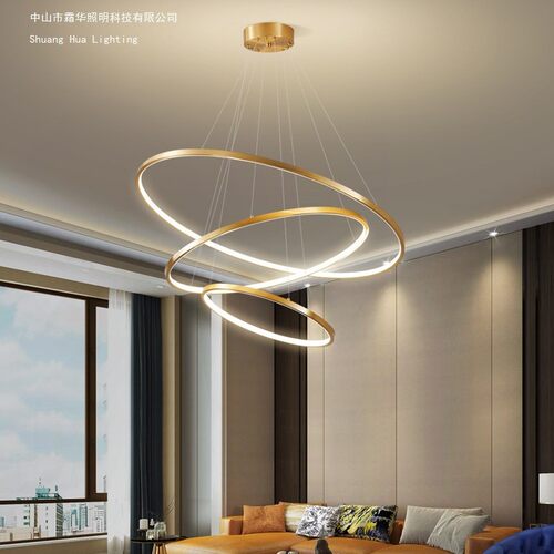 创意2025新款轻奢简约现代客厅卧室高档大气家用餐厅LED全铜