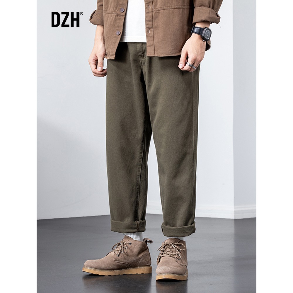 男士军绿色工装裤男秋季2025新款裤子男款休闲裤男裤春秋款直筒裤