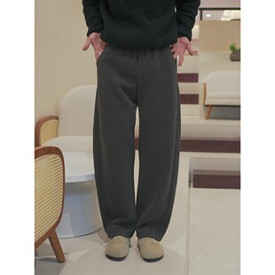 冬季新款休闲裤男加绒加厚直筒裤垂感高级感弯刀裤子男款卫裤