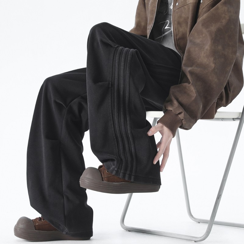 水洗复古卫裤男生春季2025新款美式休闲裤直筒宽松阔腿潮牌高级感