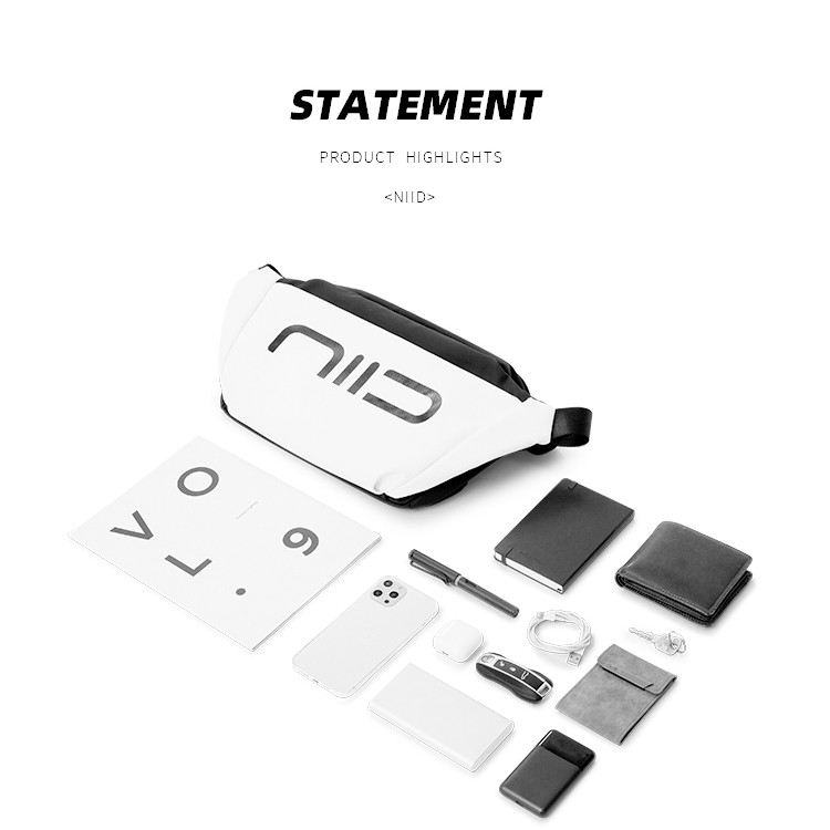 NIID STATEMENT斜挎包男潮牌运动大容量挎包休闲胸包单肩包包男S4