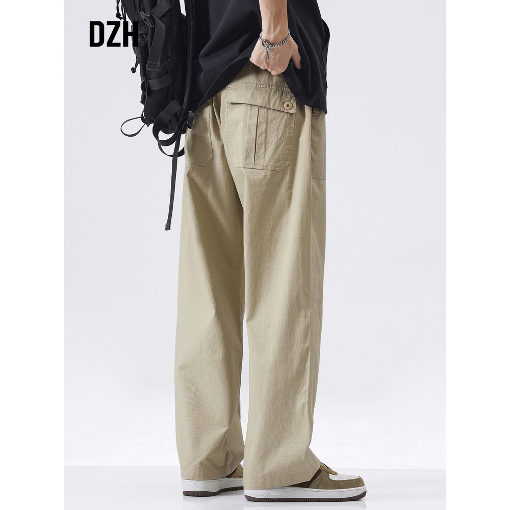 男士直筒裤卡其色工装裤男裤2025新款裤子男款秋季宽松休闲裤长裤