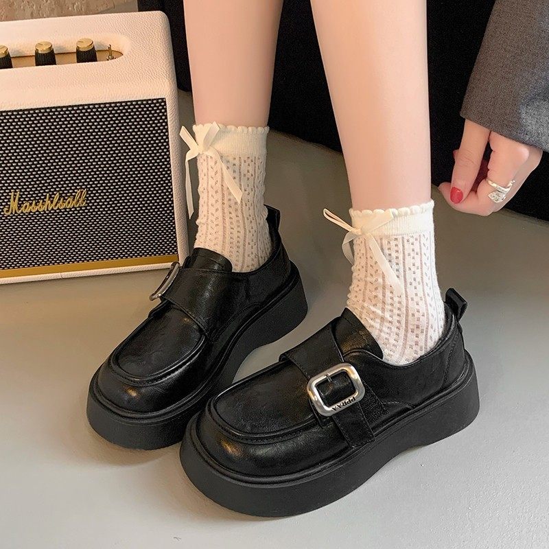 厚底英伦风小皮鞋女2025新款秋季乐福鞋一脚蹬配裙子单鞋玛丽珍鞋,女鞋,乐福鞋（豆豆鞋）,淘宝优惠券,粉丝福利购,淘宝优惠卷