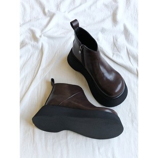 2025新款巨好看厚底增高加绒马丁靴女款覆古英伦小短靴冬天二棉鞋