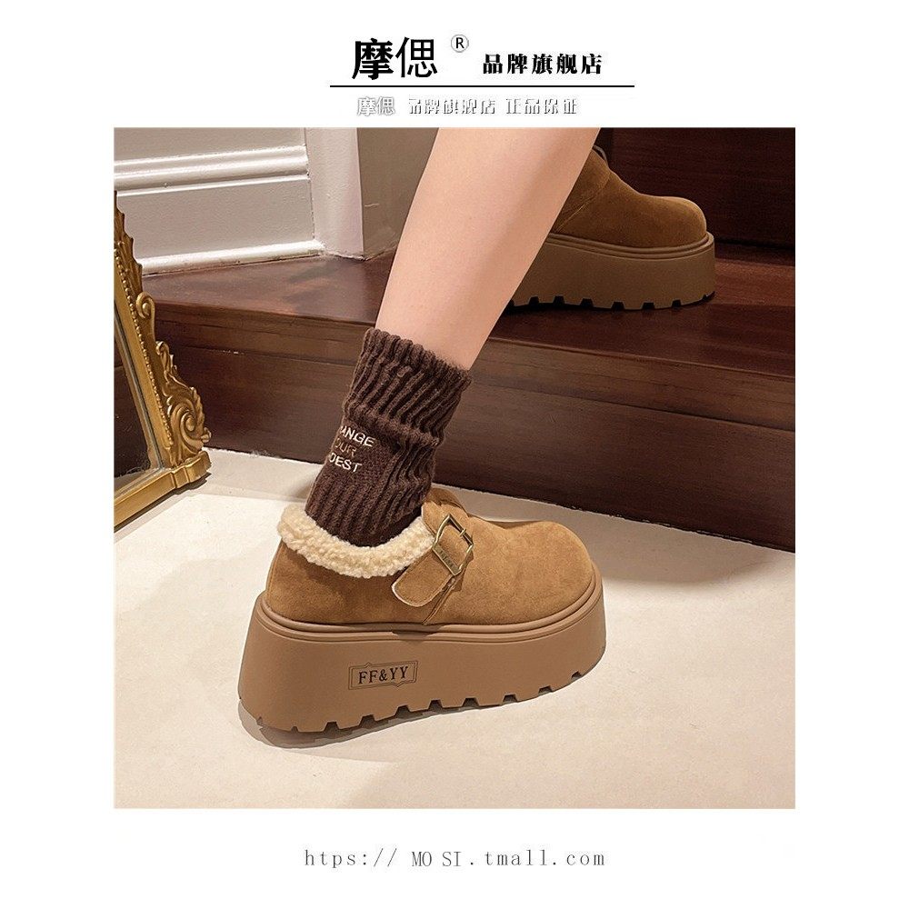 厚底增高雪地靴女加绒加厚勃肯鞋2025新款冬季爆款乐福鞋雪地棉鞋,女鞋,时尚雪地靴,淘宝优惠券,粉丝福利购,淘宝优惠卷