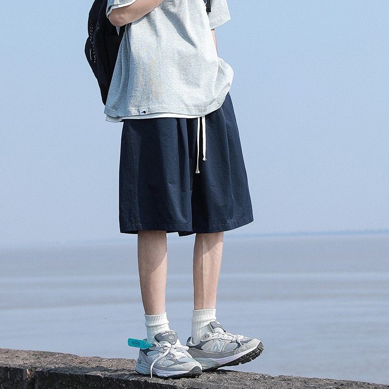 白色工装短裤男款夏季2025新款日系覆古宽松潮牌运动五分休闲 裤
