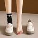 春秋百搭日系JK学院风配裙子百搭厚底乐福鞋 白色小皮鞋 女2025新款