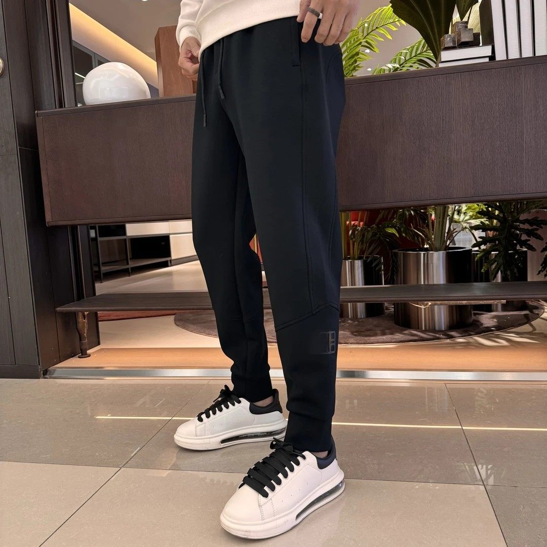 秋冬加绒休闲卫裤男士运动裤弹力修身显瘦男款时尚百搭束腿休闲裤