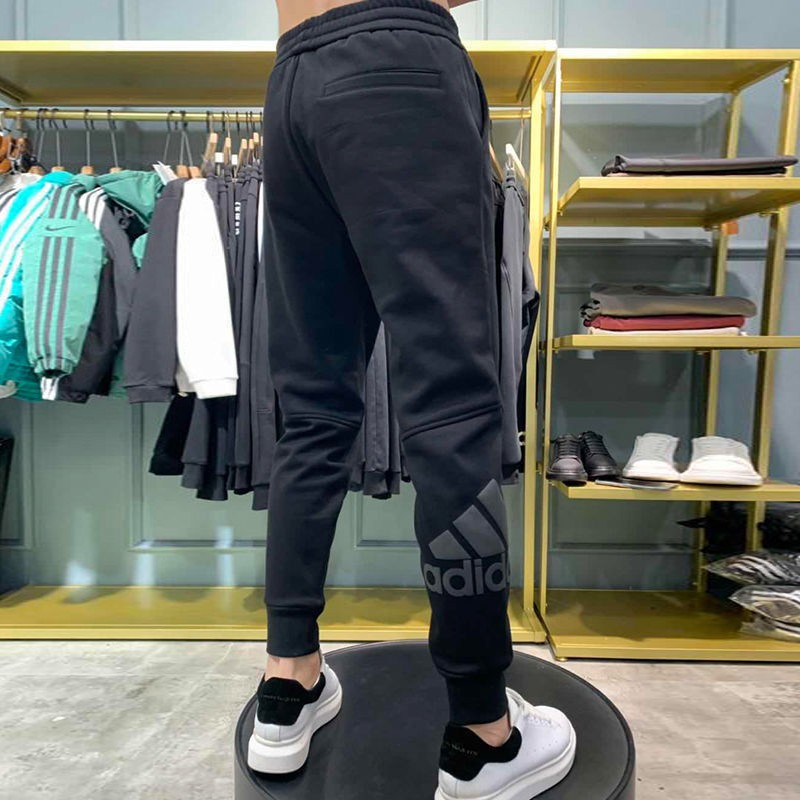 加绒加厚运动裤长裤男冬季休闲裤男裤子束脚裤修身小脚裤网红卫裤