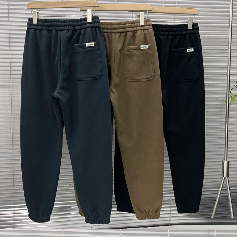 春季新款纯色加厚男士休闲裤简约时尚百搭宽松束脚裤潮流运动裤男