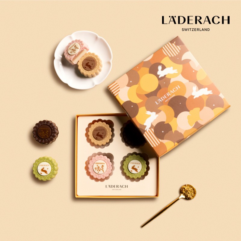Laderach莱德拉中秋限定月饼形流心巧克力礼盒瑞士进口中秋节礼物