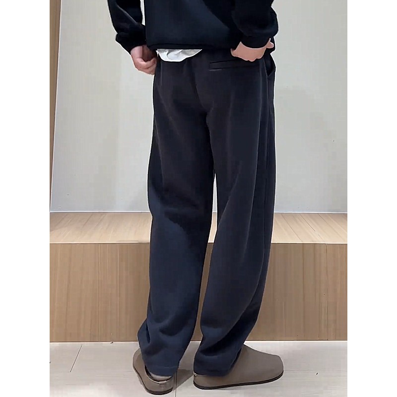 2025春季简约潮流弯刀休闲裤男高级感宽松百搭香蕉裤直筒阔腿卫裤