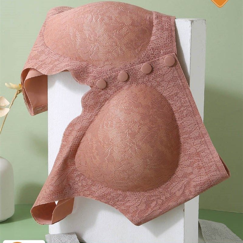 妈妈前扣内衣中年妇女大尺码无痕夏季薄款老年人无钢圈背心式文胸