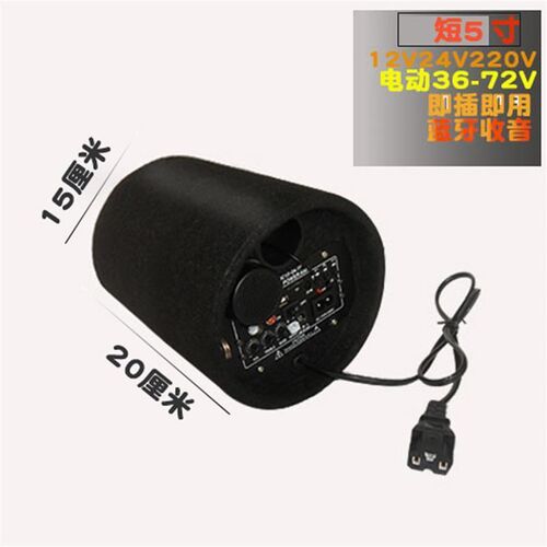 电动车音响48V60V三轮电瓶车蓝牙音箱摩托车汽车车载重低音炮改装
