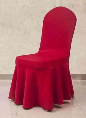 背套印花定做特厚大红色空气层椅套星级酒店婚礼椅子喜宴套婚庆典