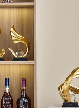 风生水起高档轻奢酒柜装饰品摆件办公室桌面客厅玄关电视柜家居