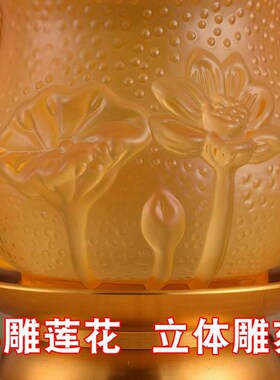 琉璃莲花圣水杯藏传佛具用品w家用供佛观音财神供水杯佛堂供奉摆