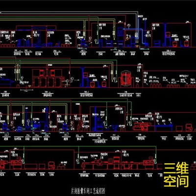 工业生产线木工化工汽车部件塑料涂料车间生产车间CAD布置图