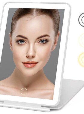 led化妆镜家用带灯便携折叠桌面平板化妆镜Pled美妆礼品镜子