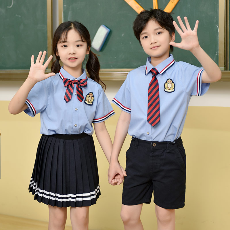 幼儿园园服套装男女童装英伦夏季韩版学院风短袖中小学生校服班服