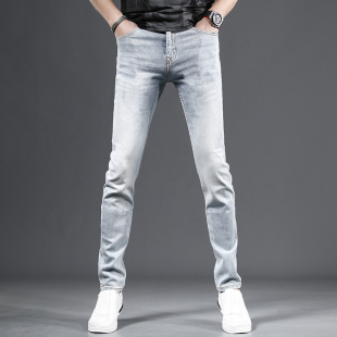小脚2024新款 修身 夏季 薄款 子 高端牛仔裤 浅色弹力百搭休闲男裤 男款