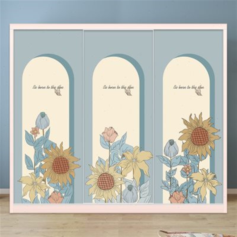 定制简约衣柜推拉门翻新贴纸x移门玻璃自粘不透明贴纸柜门改造贴