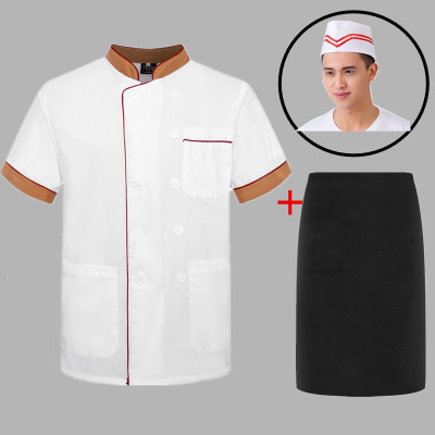 厨师工作服男短袖夏季透气吸汗薄款厨师服短袖厨房餐饮快餐店工衣