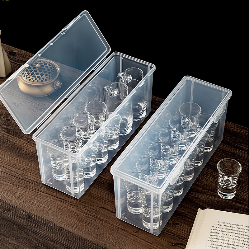 酒杯收纳盒防尘小酒杯啤酒杯子玻璃杯置物架小白酒杯收纳神器杯架