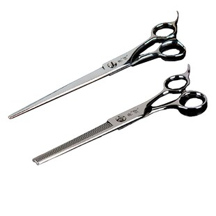 桥岑宠物剪刀天域自然剪泰迪比熊专用直剪弯牙剪鱼骨高端剪毛工具