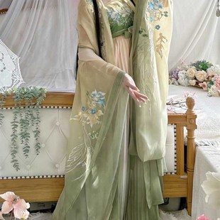 诃子裙超仙日常穿春夏款 唐制汉服女春色几分重工刺绣中国风大袖 衫