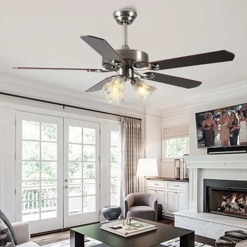 美式餐厅吊扇灯青古铜色仿木纹叶电扇一体灯家用变频静音电风扇灯,家装灯饰光源,风扇灯,淘宝优惠券,粉丝福利购,淘宝优惠卷