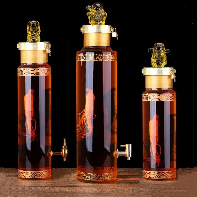 高硼硅泡酒玻璃瓶带龙头高档密封泡酒专用酒瓶5斤10斤20斤泡酒罐