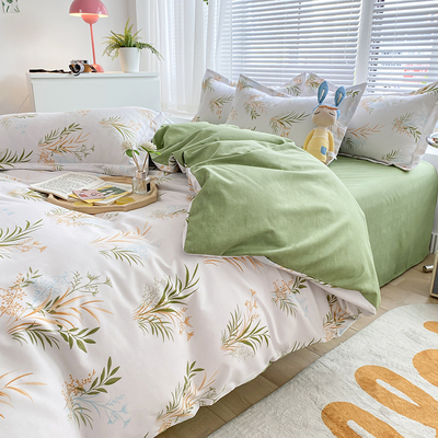 A类母婴级全棉四件套100纯棉被套床单床笠款宿舍3三件套床上用品4