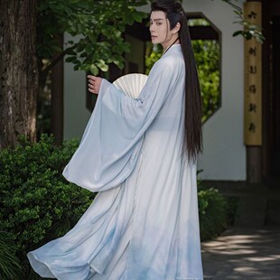 男女情侣汉服 cp 学生班服日常演出超仙广袖交领齐腰印花套装夏秋