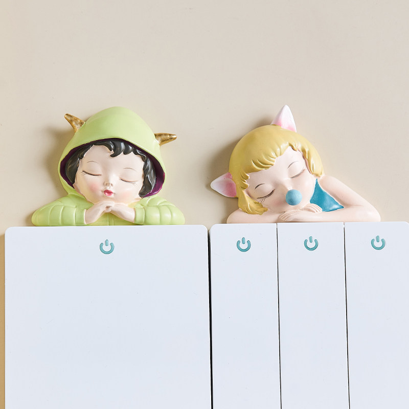 现代简约创意开关贴家用少女心立体墙贴卧室插座遮丑墙上装饰品