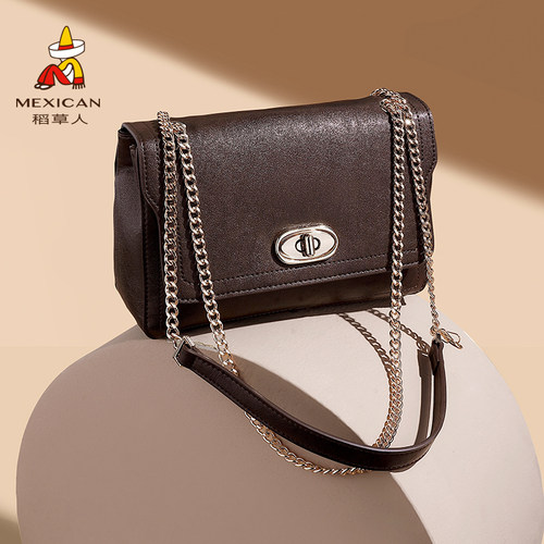 稻草人新款链条小方包