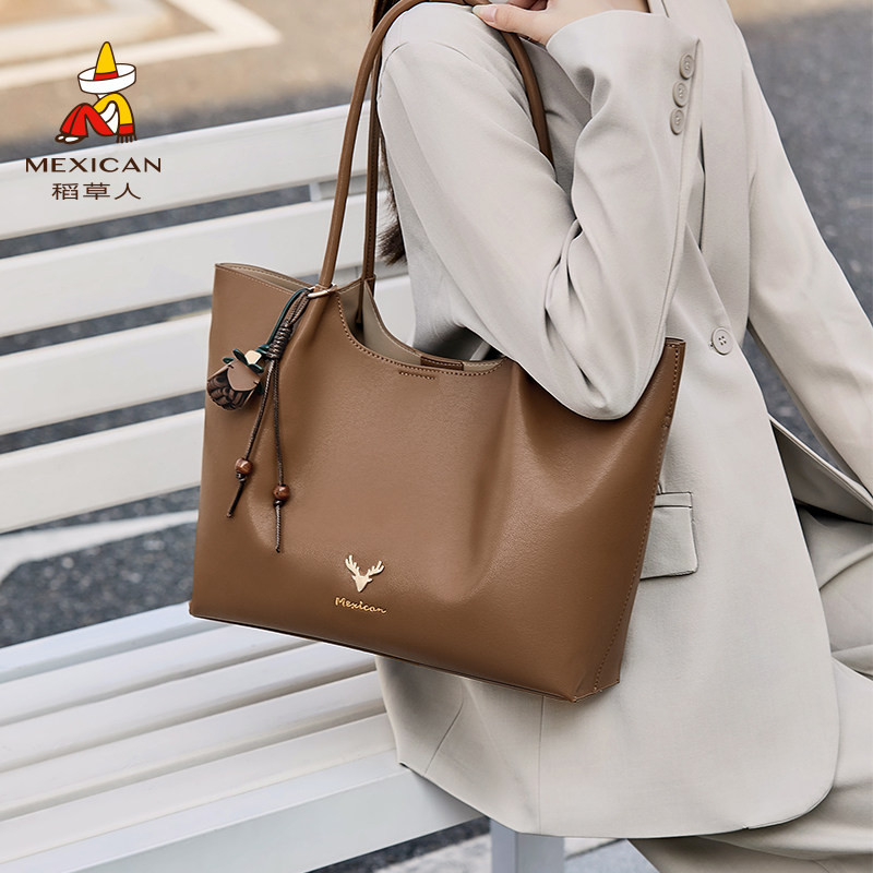 稻草人复古托特包秋冬大容量包包新款通勤单肩包高级感菜篮子女包,箱包皮具/热销女包/男包,托特包,淘宝优惠券,粉丝福利购,淘宝优惠卷