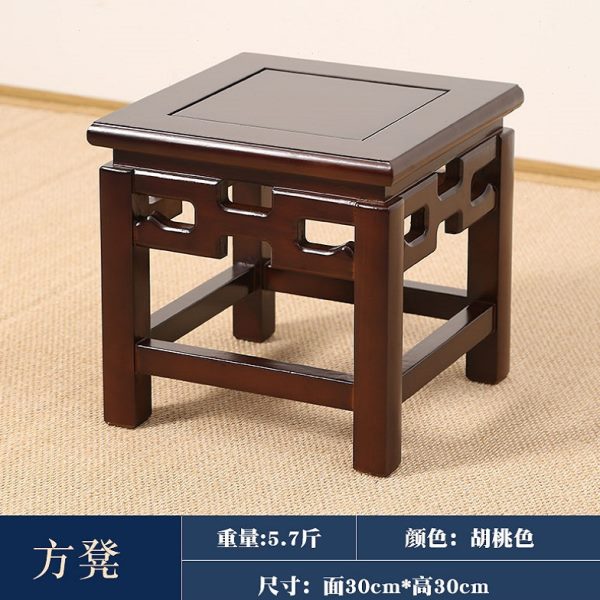 方凳实木凳子中式明清花架凳阳台书房茶桌休休闲凳老榆木家具红木